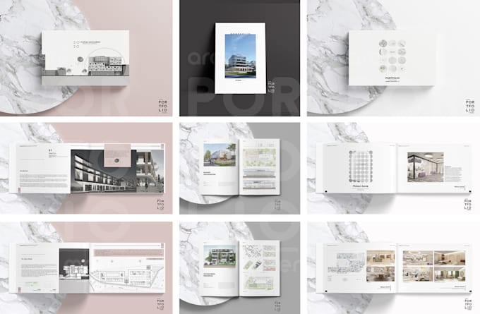 create a minimal architecture or interior portfolio