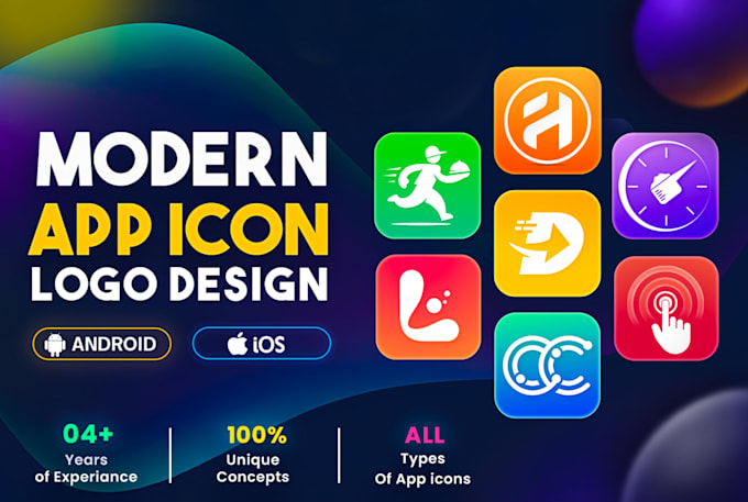 design modern mobile app icon, splash screens and web logo