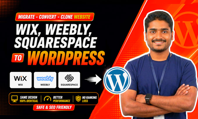 migrate wix, weebly, squarespace sites to wordpress elementor without losing SEO