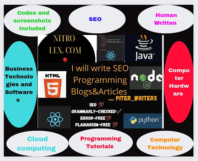 write SEO programming, computer, and tech blogs and articles