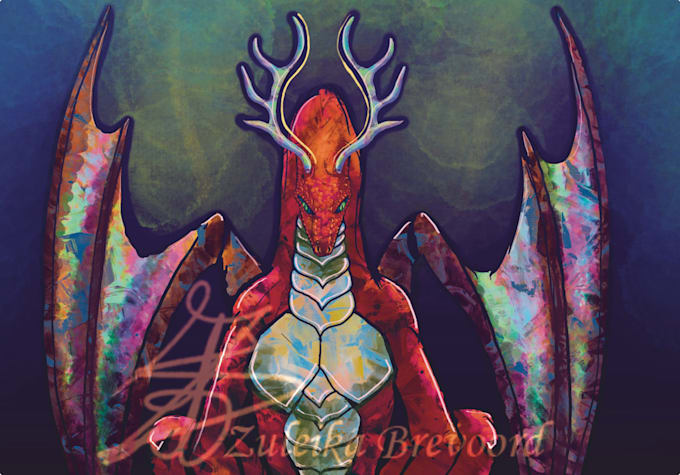 create a majestic custom dragon illustration