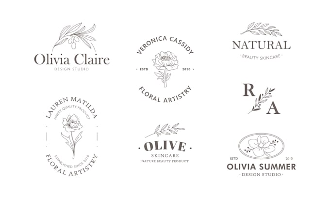 create minimalist  hand drawn botanical logo