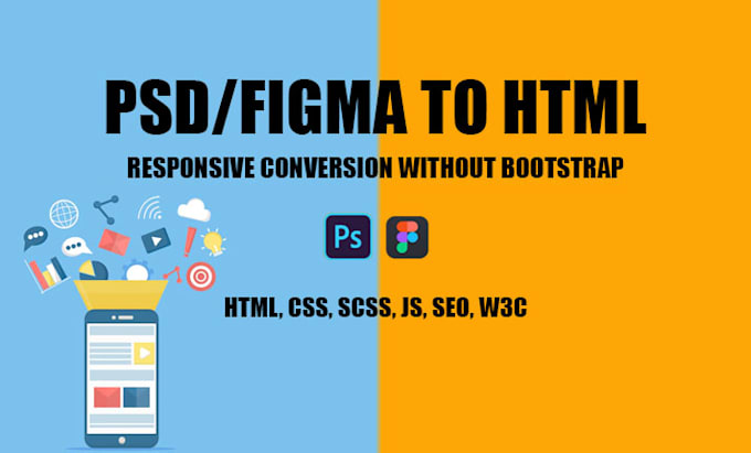 Convert psd to html responsive website without bootstrap by Simoandrade ...