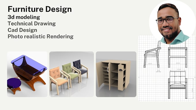 do solidworks 3d furniture, cnc design, cad and technical drawing