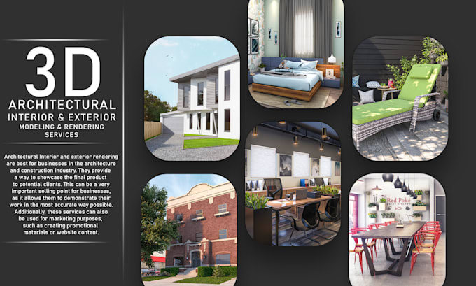 create realistic interior and exterior 3d images