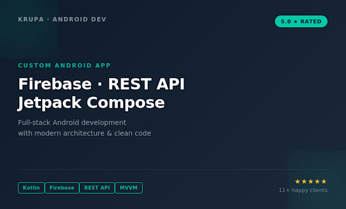 develop a custom android app with firebase, rest API and jetpack