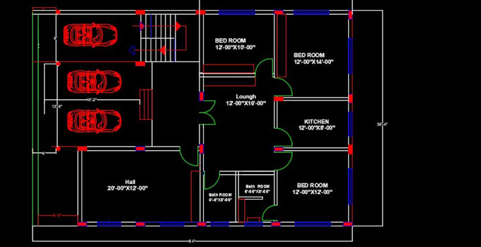 Your dream plan into design and plan in cad 2d and 3d sketch by ...