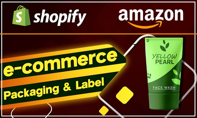 do amazon ecommerce product packaging label banner design
