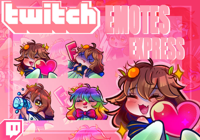 draw cute custom emotes,sub badges in 24 hours