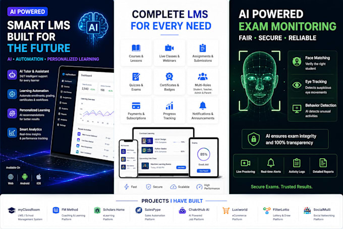 build an ai powered learning management system automation, and mobile apps
