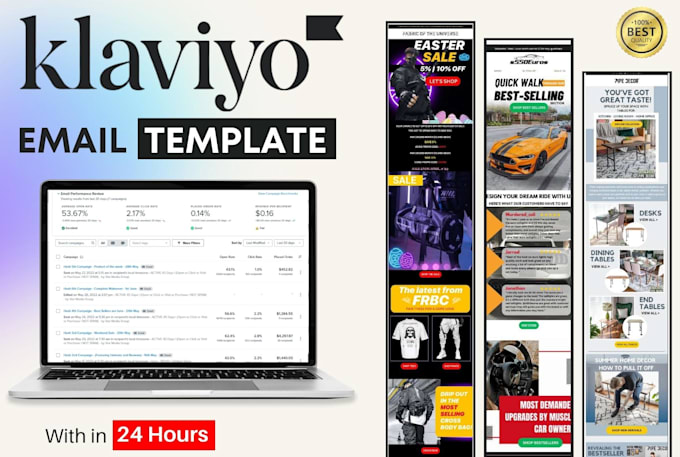design klaviyo email template for flows and campaigns
