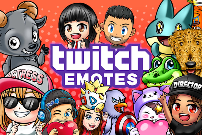 draw cute chibi emotes, twitch emotes, sub badges, custom twitch emotes