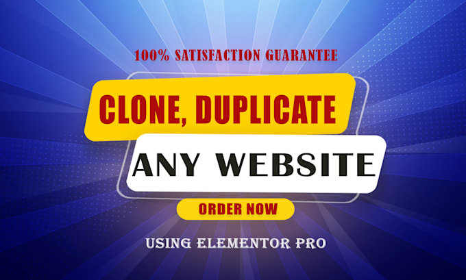 landing page, clone, copy or duplicate any website using elementor