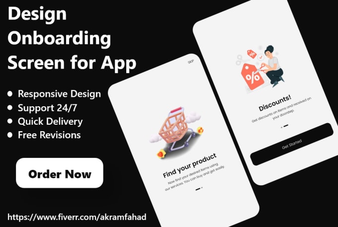 Design onboarding screen ui ux for you mobile app by Akramfahad | Fiverr