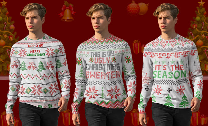 create amazing ugly sweater design and jumper design