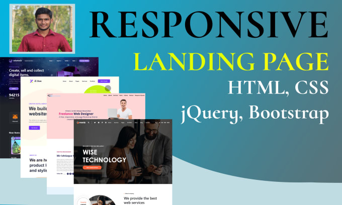 Create awesome landing page using html, css, bootstrap by Ihzihan | Fiverr