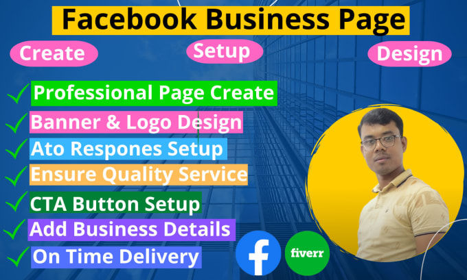 do facebook business page create and setup with logo design
