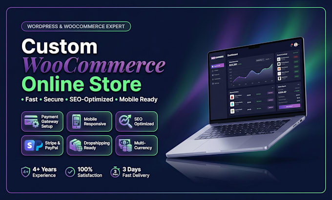 build a custom woocommerce ecommerce store with payment gateway and SEO setup