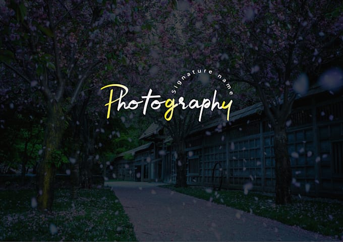 create nice signature cursive watercolour calligraphy logo