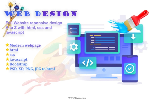 Create full responsive website using html css and javascript by ...
