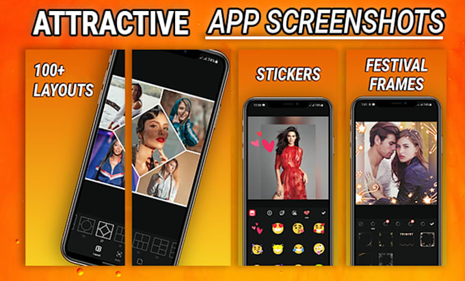 design app screenshots for app store and play store