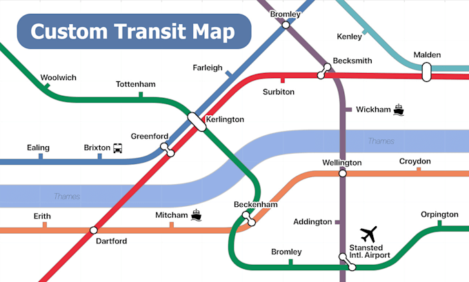 create a custom transit metro subway map for you