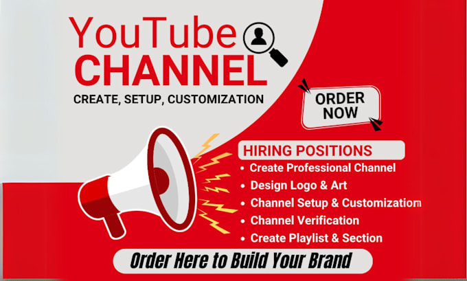 create, setup, SEO optimization, and manage youtube channel