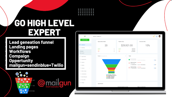 build go high level  sales funnel, setup go high level