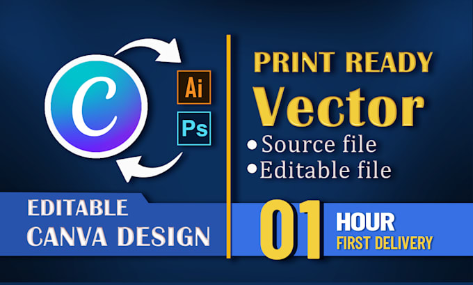 create or recreate editable canva design or canva to vector ai file