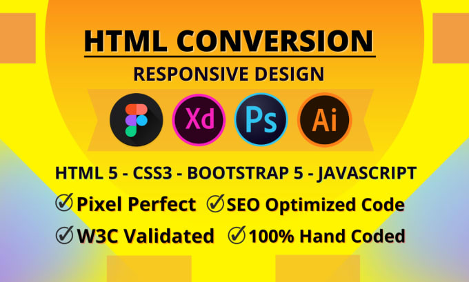 Convert figma to html,xd to html,psd to html,css bootstrap 5 responsive ...