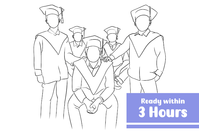 draw custom line art portrait, faceless line art drawing