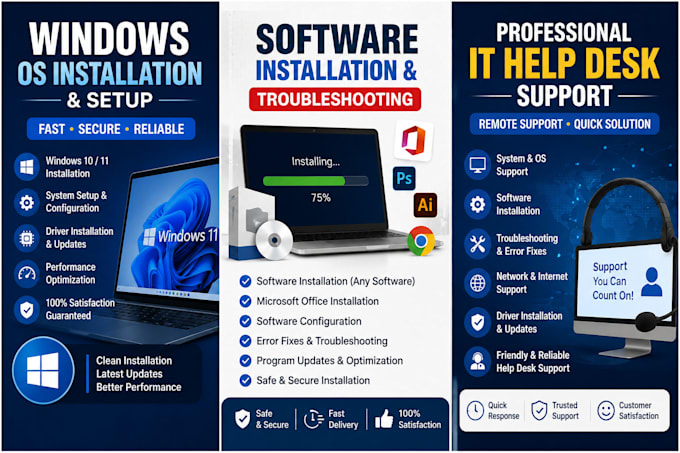 technical support IT help desk support os and software installation