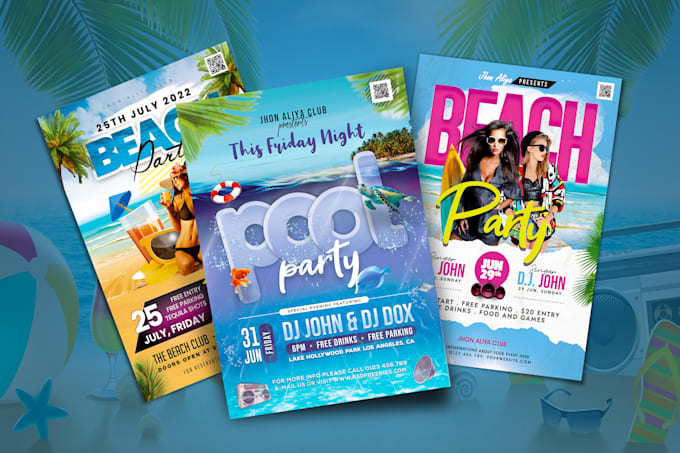 design professional cruise flyers and summer, pool party flyer