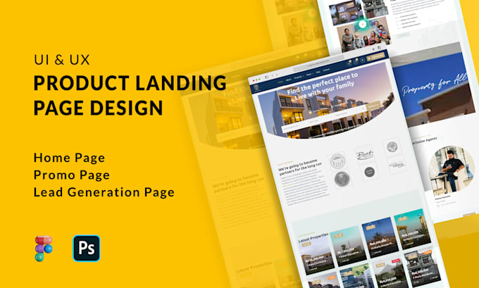 Design ui ux website landing page for your product and services using ...