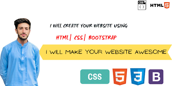 Create your website using html,css and bootstrap by Maazanwarsk | Fiverr