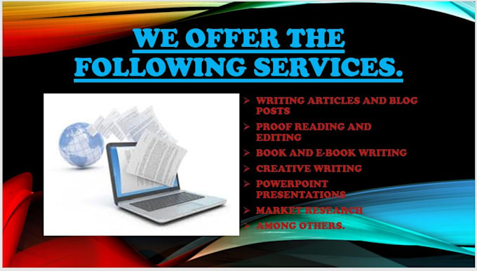do technical and creative writing of articles and blog posts
