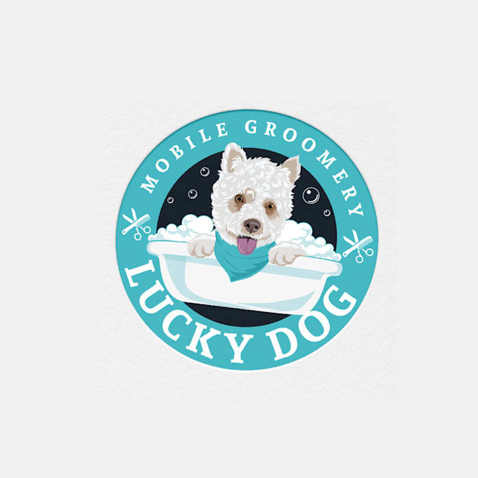 design sleek dog logo design for a mobile groomer
