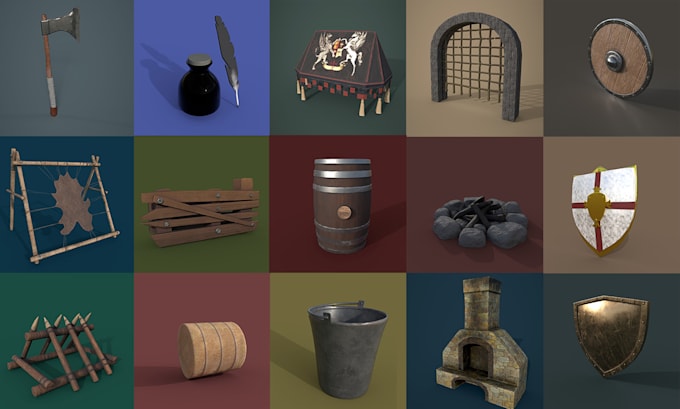 do 3d props and assets for games blender , unity , roblox