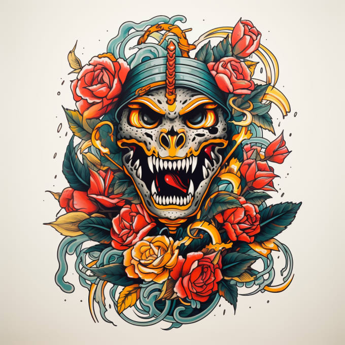 Draw your tattoo design in a traditional old school style by ...
