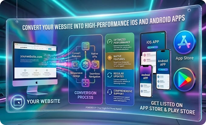 convert website to android and ios mobile app webview