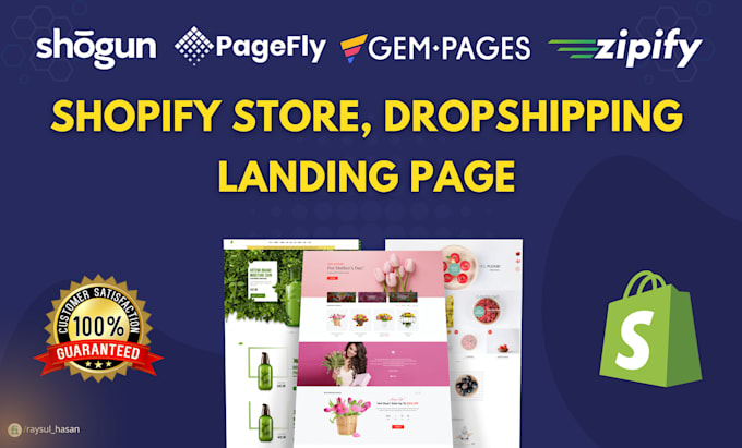 design shopify ecommerce website landing page by pagefly shogun or gempages