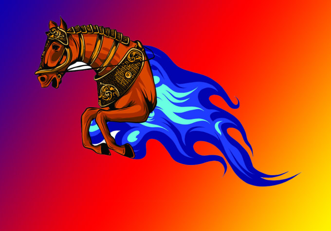 do good looking creative high quality fire horse logo with free source file