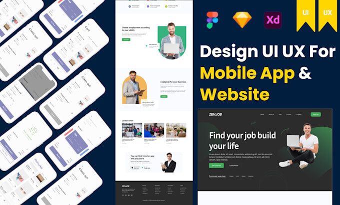 Design ux ui for mobile app or website using figma and adobe xd by ...