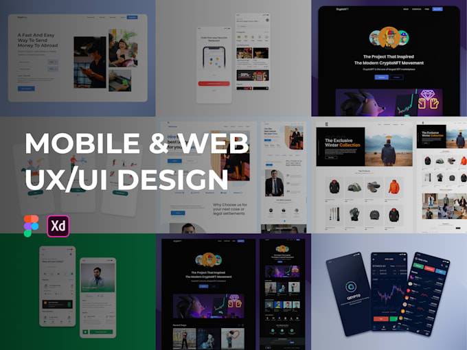 do the mobile and web uxui design figma