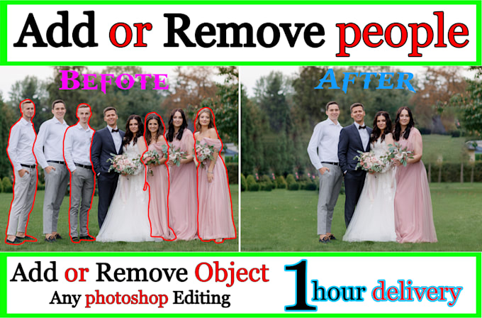 do add or remove people, objects, and remove background in photoshop