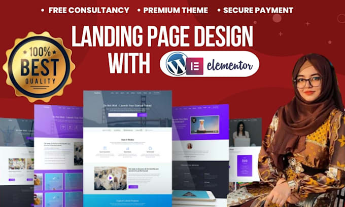 design wordpress elementor landing page, sales page, or sales funnel