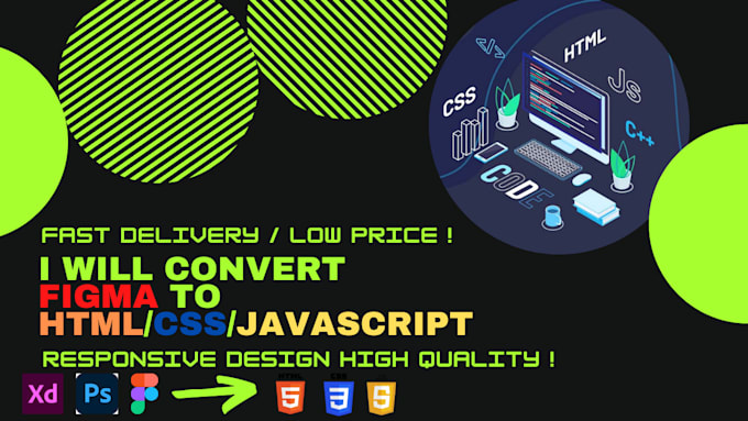 Convert psd, xd, sketch, figma to html css by Picouttom | Fiverr