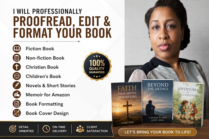 line edit, proofread, and format your book, book editor