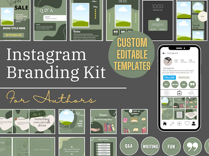 Create an instagram branding kit for authors by Growmediatoday Fiverr
