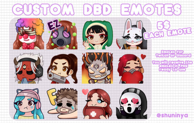 Create Custom Dead By Daylight Emotes For Twitch Or Discord By Shuninya Fiverr